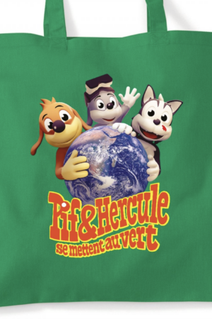 Tote bag du dessin animé "Pif & Hercule se mettent au vert" sur Canal+ Kids